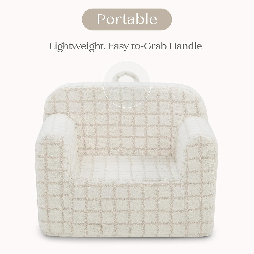 Delta Children Checkered Cozee Chair, Cream