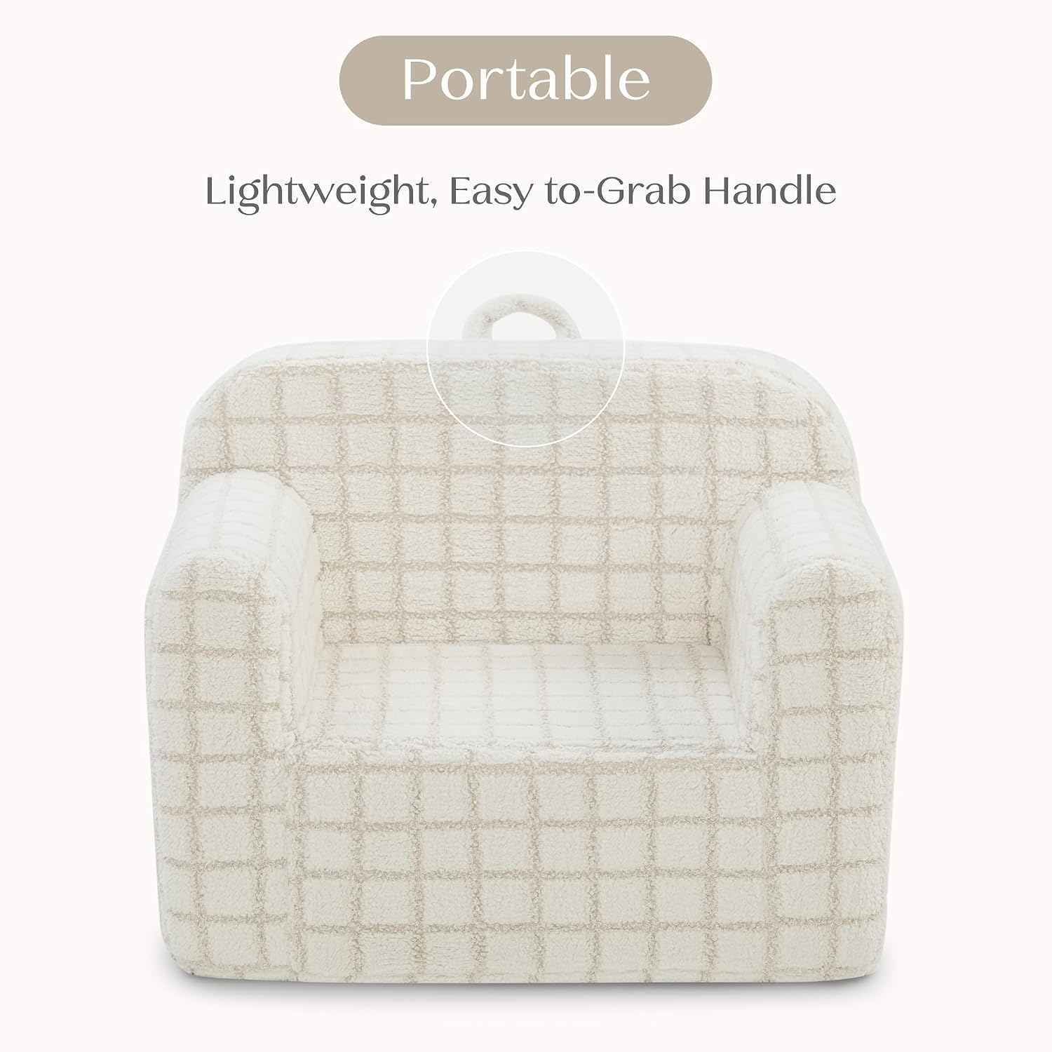 Delta Children Checkered Cozee Chair, Cream