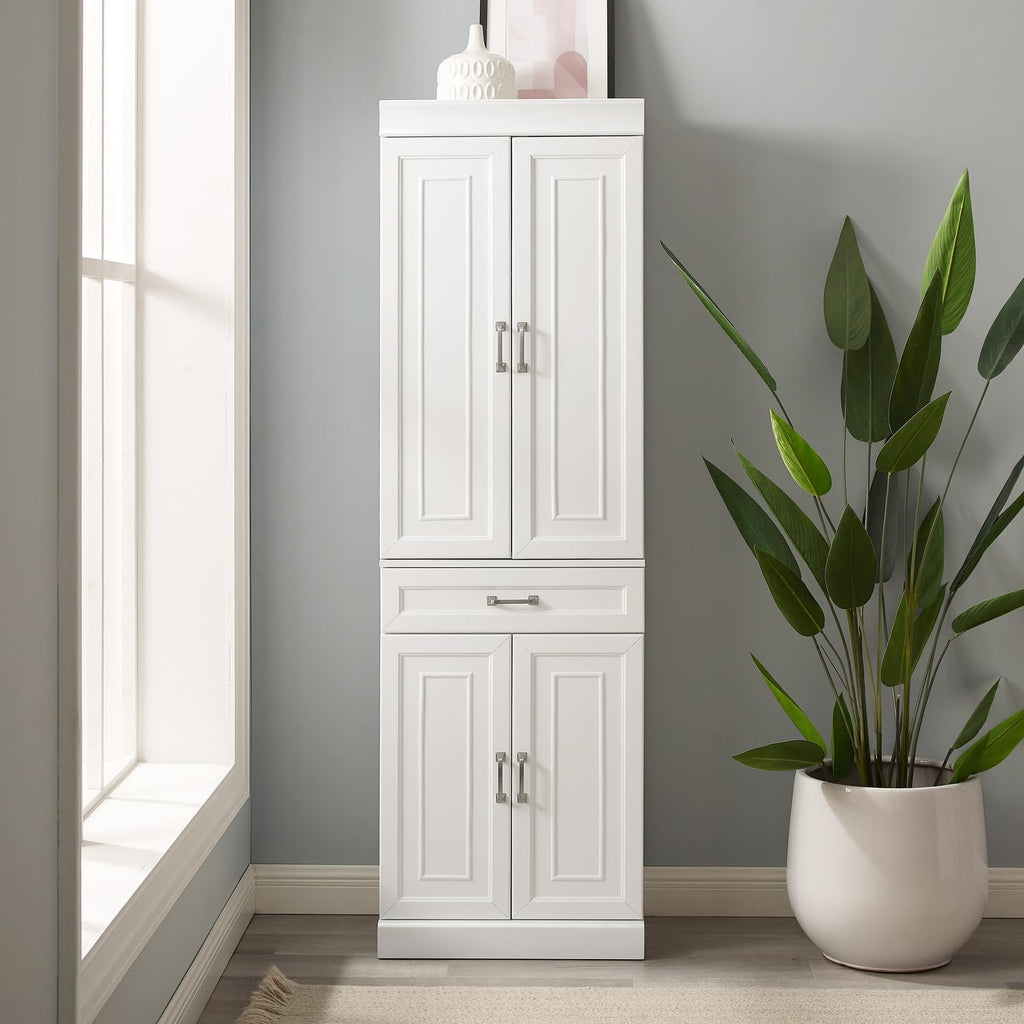 HomeStock White Modular Pantry Cabinet - Kitchen Storage Organizer