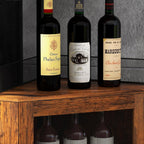 Corner Bar Cabinet, 61" Tall Farmhouse Wine Cabinet with Led Light & Detachable Wine Rack, 5-Tier Industrial Wine Cabinet with Glass Holder & Adjustable Shelves & Feet for Dining, Living Room, Kitchen