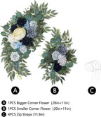 AitnWoy Artificial Wedding Arch Flowers Kit 2 PCS Dust Rose Flowers Silk Peony Floral Swag Welcome Sign for Wedding Ceremony Party Home Garland Decor