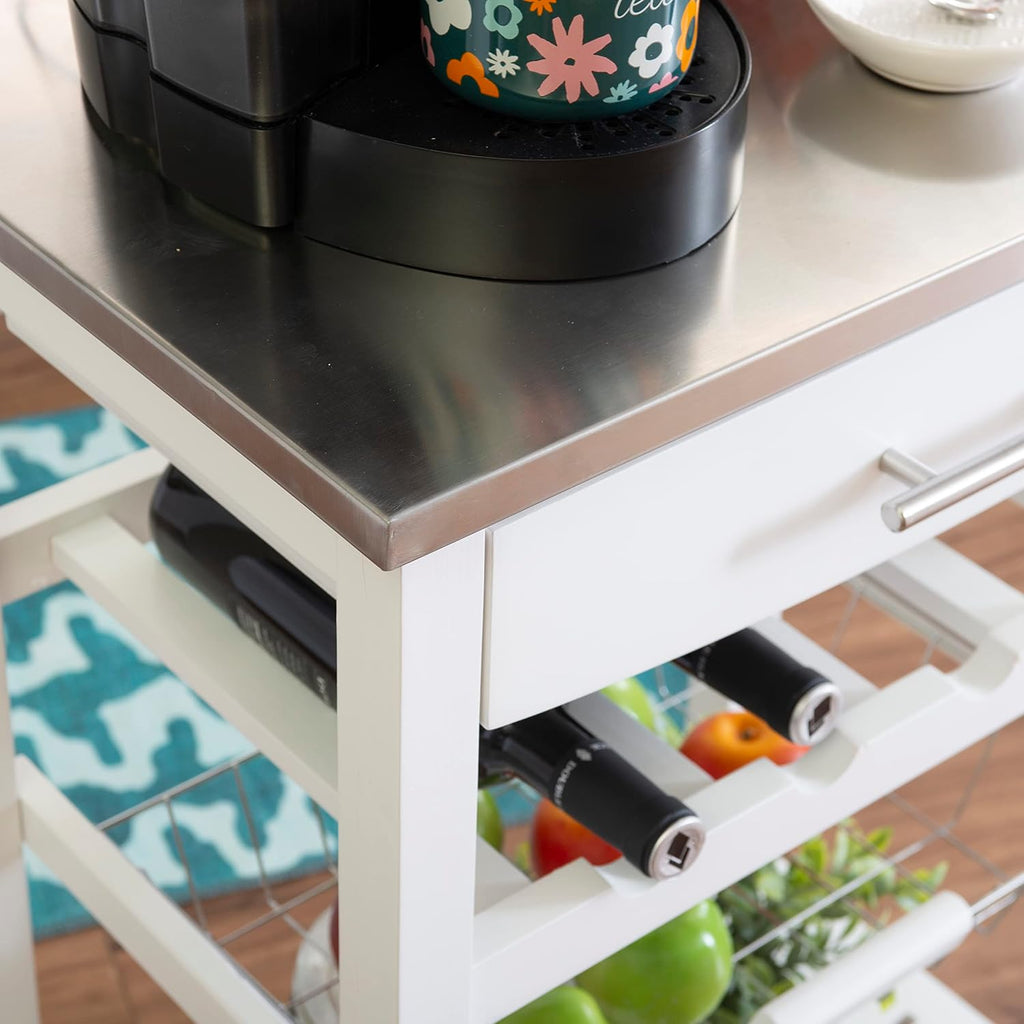 Linon Home Décor Kitchen Cart White