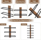 B4Life Wine Rack Wall Mounted for 6 Wine Bottles, Wood Wine Racks for Wall, Wine Holder Wine Bottle Racks for Kitchen, Dining Room, Bar