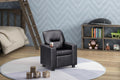 Olive & Opie Oakley Kids/Toddler Push Back Recliner Chair, Lounge Sofa for Boys & Girls Ages 3 and Up, Soft Upholstery,Vegan Leather Onyx