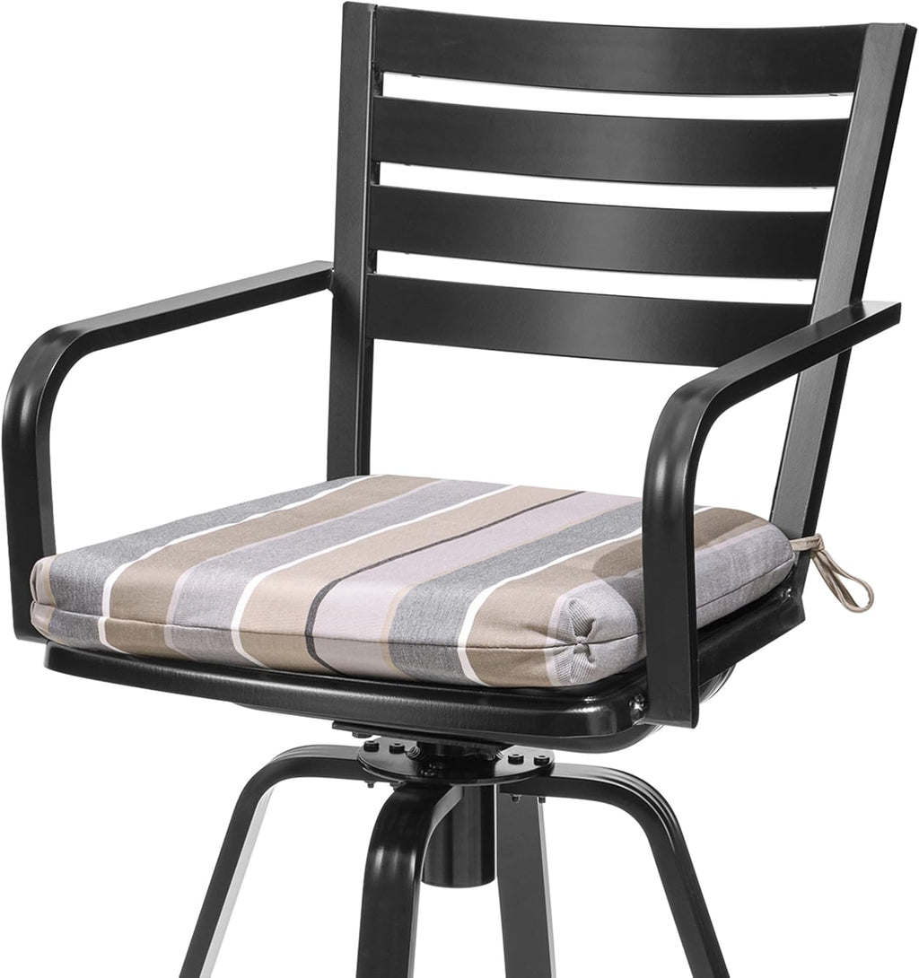 Pellebant Outdoor Bar Stools Set of 4 with Sunbrella Cushion, 29.5" Aluminum Swivel Bar Height Stool Chairs with Back & Footrest, Rust-Proof Patio Bartools for Deck Lawn Garden,Milano Char