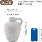 Ceramic Rustic Farmhouse Vase,8.85 Inch White Ceramic Decorative Flower for Home Decor Table Living Room Kitchen Bedroom Shelf Mantel Wedding Centerpiece Holiday & Wedding