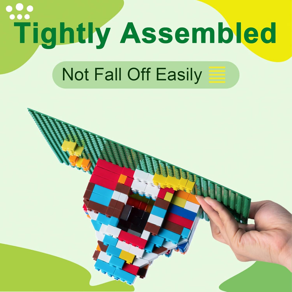 Husfunov 4 Pack Classic Baseplates, Building Plates for Building Bricks, Compatible with All Major Brands and Activity Table-Baseplate 10" x 10", Age 3 and up, Green