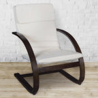 Niche Mia Bentwood Reclining Rocking Chair – Lightweight, Ergonomic & Durable with Washable Cotton Cover, Sturdy Cantilever Frame for Home, Office & Nursery (Mocha Walnut/Beige)
