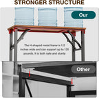 TEMI Small Computer Desk Folding Table - 35.8" Foldable Office Desk, No Assembly, Perfect for Small Spaces in Bedroom, Dorm, or Apartment, Portable Mini Desk or Study Table with Compact Design, Brown