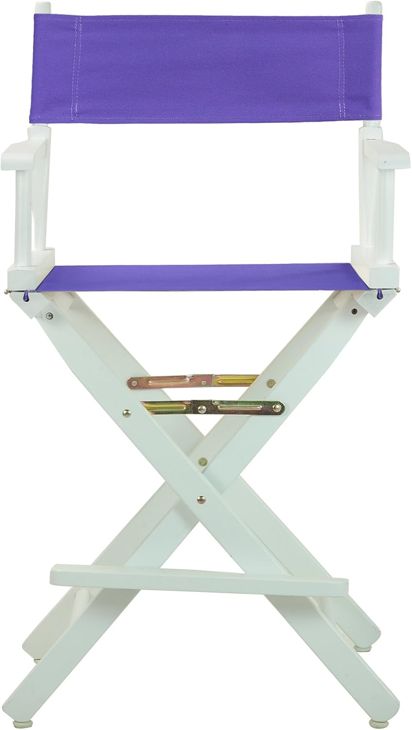 Casual Home 220-01/021-41 Temporary Seating Director Chair 24" - Counter Height WhiteFrame/Purple Canvas