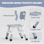 Brelley Kids Table and 2 Chairs Set, Height Adjustable Toddler Desk and Chair Set, Graffiti Desktop, Classroom/Daycare/Home, Children Multi-Activity Table for Ages 3-8
