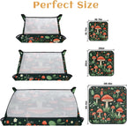 Pardick Repotting Mat for Indoor Plant 26"x26" Flowers Mushrooms Soil Change Mat Waterproof Planting Tray Colorful Mushrooms Foldable Succulent Potting Mat Gardening Gifts for Women Men Plant Lovers
