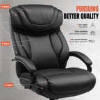 GTPOFFICE Big and Tall Office Chair 500lbs Executive Chair Heavy Duty Extra Wide Seat, High Back Ergonomic Computer Chair Large Comfy Desk Chair Tilt Rock Adjustable Headrest