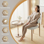 LEVELEVE Wooden Dining Chairs Set of 4,Farmhouse Kitchen Chairs with Curved Back,Modern Fabric Upholstered Chairs for Dining Room,Grey