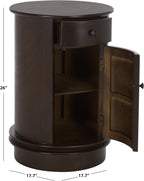 SAFAVIEH Furniture - Tabitha 1-Drawer Accent Table - Dark Chocolate - Solid Wood - Farmhouse Storage Design - Ideal for Living Room, Entryway, 17.7" W x 17.7" D x 26" H - Fully Assembled (AMH5712F)