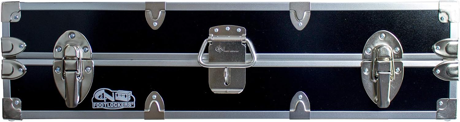 C&N Footlockers College Dorm Room Under Bed - The Slim Lockable Trunk - 32 x 18 x 8.25 Inches
