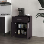 23.6" D*15.9" W*33.5" H Freestanding Kitchen Pantry with Dawer & Shelf, Double Door, Rectangular Storage Cabinet, Traditional, for Living Room, Dining Room, Wenge