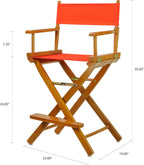Casual Home Director's Chair ,Honey Oak Frame/Orange Canvas,24" - Counter Height