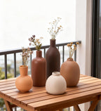 Modern Ceramic Vase Set of 5, Vases Home Decor Rustic Farmhouse Decorative Vase for Bouquet Dried Fresh Flowers, Table Living Room Kitchen Bedroom