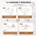 114 Inch Boneless Couches for Living Room,Modern Modular Sectional Sofa with Chaise,L-Shape Cloud Sectional Couch,No Assembly Required,Beige