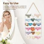 SNOWSTAR Hair Claw Clip Organizer,5-Tier Wall Hanging Hair Clip Holder and Storage for Women Girls,Claw Clip Hanger Home Decor for Wall,Door,Closet (White)