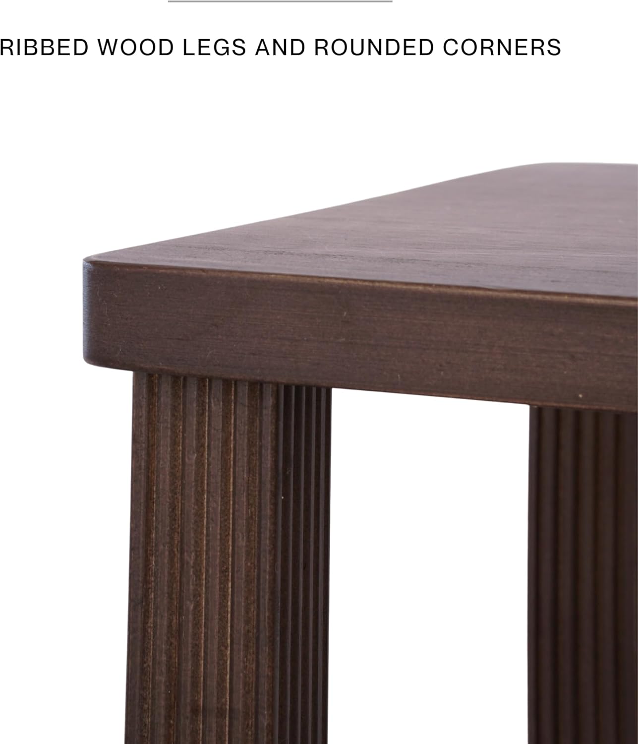 Retrograde Nightstand Side Table with Fluted Legs and Real Wood, for Night Stand, End Tables Living Room, Plant Stand Indoor, Nursery, Narrow Furniture, 2-Tiers, Easy Assembly, Dark Brown