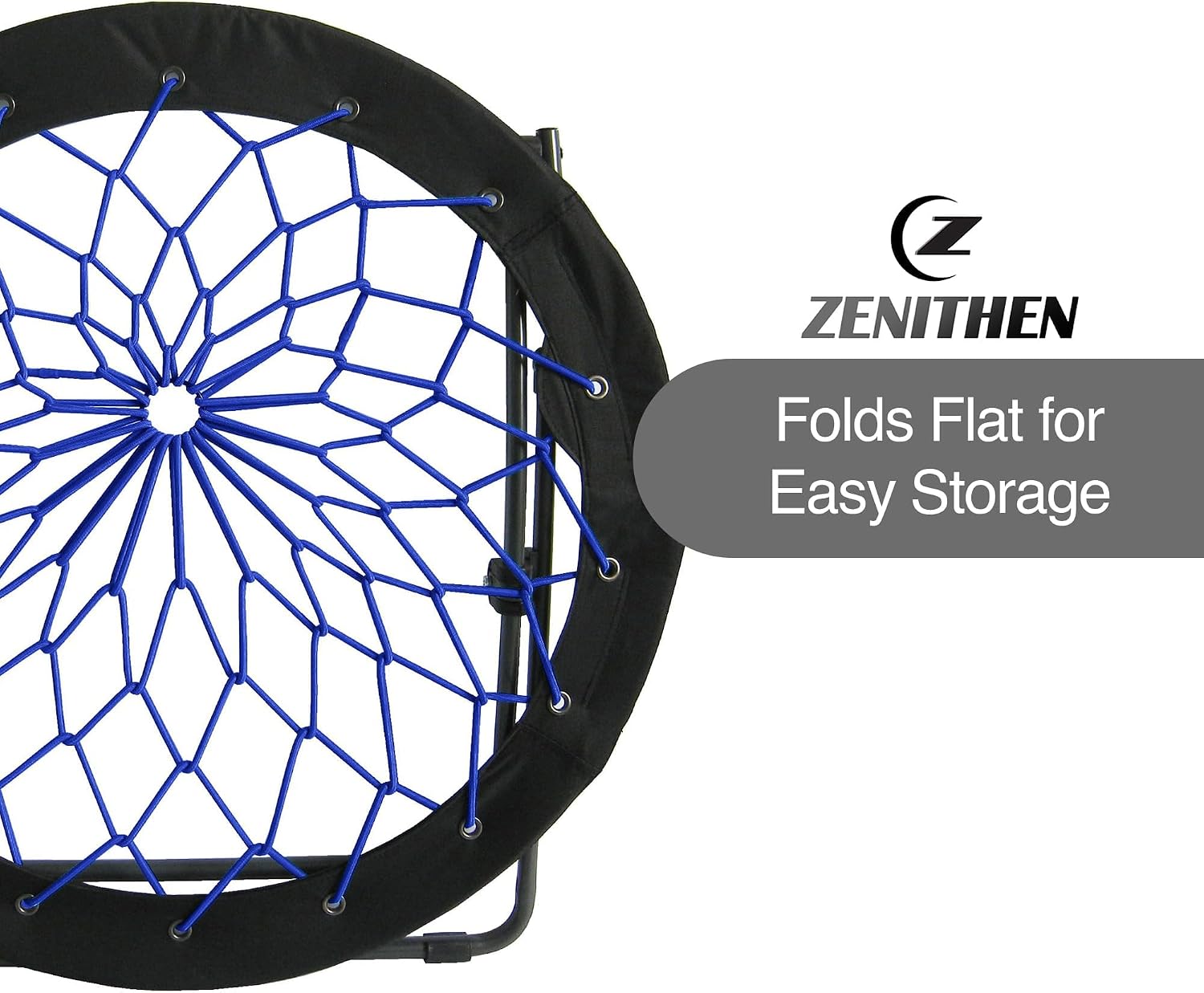 Zenithen 29” Bunjo Bungee Chair, Indigo (Pack of 2) | Foldable. Lightweight, Portable, Collapsible Seating