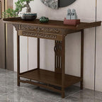 Solid Wood Meditation Table with Storage, Standing Prayer Table, Personal Buddhist Altar and Offering Cabinet