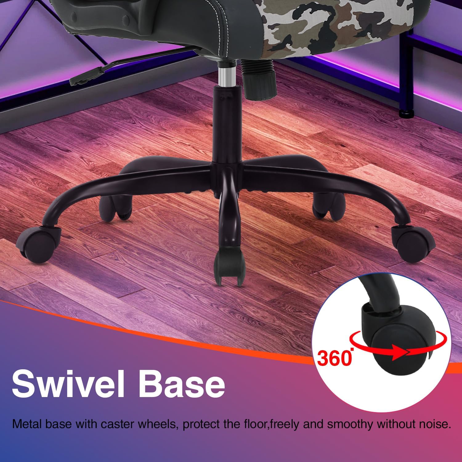 Computer Gaming Chair Office Ergonomic PC Chair Racing Chairs Writing Working High-Back PU Leather Swivel Adjustable Height Executive Chairs,Camo