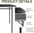 3ft Rectangular Folding Table, All-Occasion Plastic Event Table for Indoor and Outdoor, Portable Desk, Camping, Durable and Stable, HDPE and Steel, Wide Application, Black