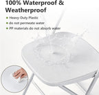 White Folding Chairs 6 Pack, Plastic Folding Chairs for Outside, Heavy Duty Foldable Chairs, Sturdy Metal Folding Chairs, 350 lbs Capacity, for Patio, Garden, Party
