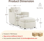 KISLOT Swivel Accent Chair with Ottoman, Rocking Recliner 360 Degree Swivel Armchair Machine-Washable Cover for Nursery Living Room Bedroom