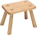 100% Wooden Step Stool for Adults - Waterproof Small Step Stool for Bathroom, Anti-Slip & 350lbs Capacity, Wooden Plant Stand & Shoe Changing Bench (Wheat)
