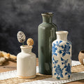 Rustic Ceramic Vase Set of 3, Farmhouse Decorative Flower Vases for Home Decor, Living Room Kitchen Bathroom Table Centerpieces, Shelf, Mantel and Entrance Decorations