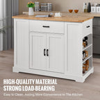VEVOR 46" Wood Top Breakfast Bar with Storage Cabinet, Farmhouse Kitchen Table with Adjustable Shelf, Drawer, for Dining Kitchen Living Room, White