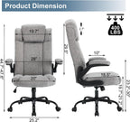 High Back Fabric Office Chair, Ergonomic Computer Desk Chair with Adjustable Headrest & Flip-up Armrests, 120° Tilt Rock Function, 400 lbs Weight Capacity for Home Office & Lumbar Support