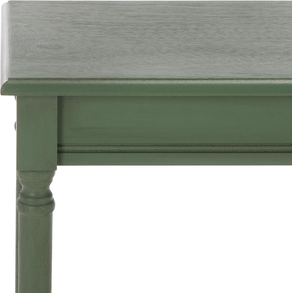 SAFAVIEH Furniture - Tinsley Rectangle Console Table - Dusty Green - Solid Wood - Farmhouse Turned-Leg Design - Ideal for Entryway, Living Room, Hallway, 28" W x 11.75" D x 28" H (CNS5724G)