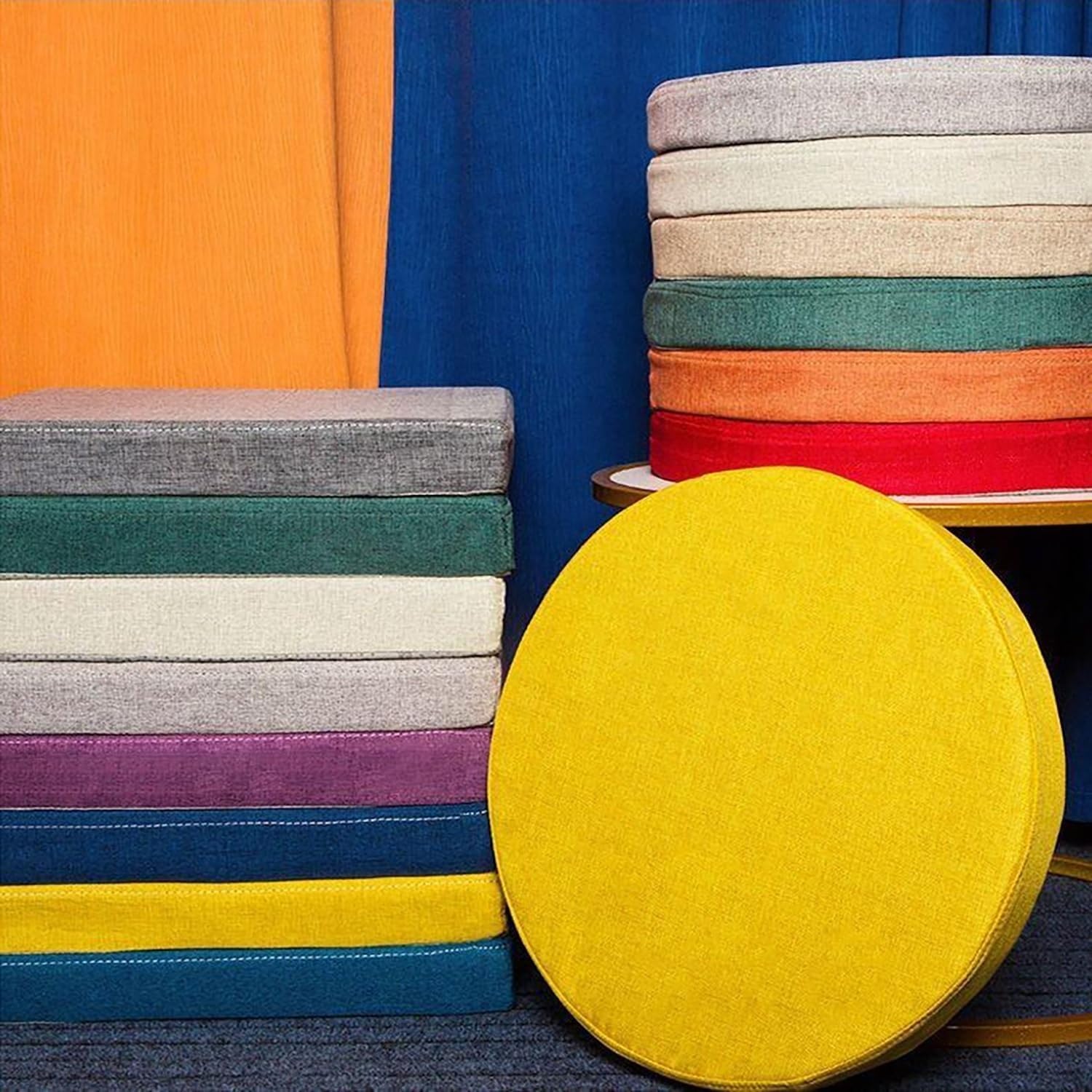Meditation Cushion Round 30-200cm, Thicken 5/8cm Circular Chair/Seat Cushions Tatami, Yoga Pillow for Living Room Balcony Office Outdoor Garden(15,D50xH5cm/D20xH2in)