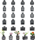 Glasseam Mini Bud Vases for Centerpieces: Clear Small Flower Vase Set of 20 Cute Tiny Glass Table Centerpieces Modern Wedding Birthday Party Baby Shower Dining Room Decoration Black Grey
