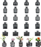Glasseam Mini Bud Vases for Centerpieces: Clear Small Flower Vase Set of 20 Cute Tiny Glass Table Centerpieces Modern Wedding Birthday Party Baby Shower Dining Room Decoration Black Grey