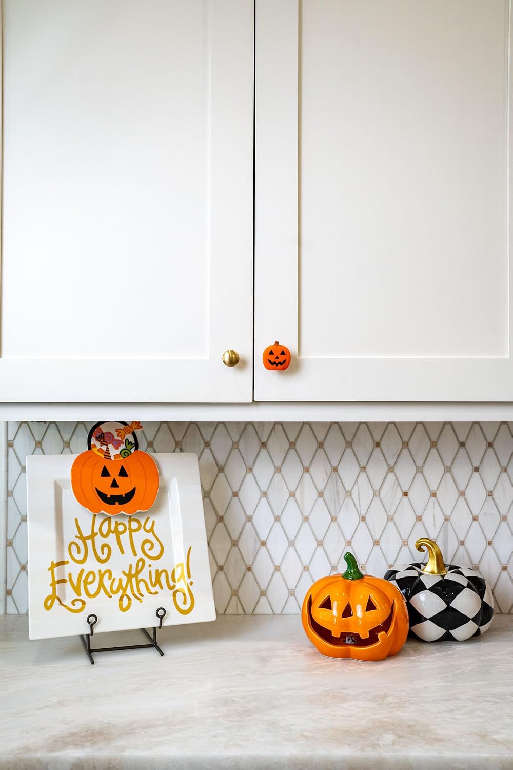 Knobēz: Decorative Knob Covers - Jack o Lantern - 12pk - Stretch Over Hardware Decorations, Cozy Seasonal Autumn Colors, Kitchen-Bathroom-Dressers-Home