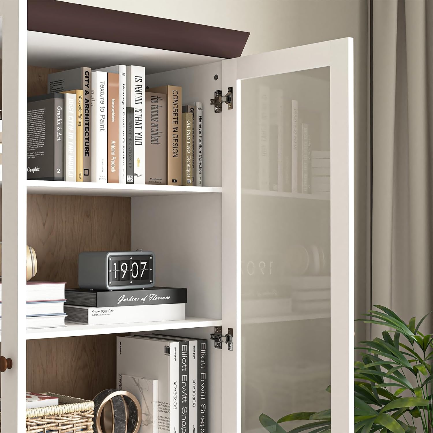 78.7'' Tall Kitchen Pantry Cabinet, Wooden Display Cabinet with 6 Drawer, 2 Glass Doors and 3 Adjustable Shelves, Freestanding Pantry Storage Cupboard for Dining Room and Kitchen, White