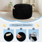 MAXYOYO Bean Bag Chair Bed for Kids, Convertible Bean Bag Folds from Lazy Chair to Floor Bed, Stuffed Floor Sofa Couch Sofa Bed for Boys and Girls, High-Density Foam Filling, Black
