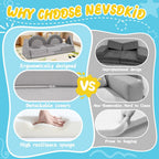 16PCS Modular Kids Play Couch Versatile Toddler Sofa Bed with Washable Covers Convertible Foam Sofa for Playroom Bedroom Creative Fort Building Set for Boys & Girls (Grey)