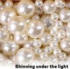 FUTUREPLUSX 200PCS No Hole Pearl Beads, Ivory Pearls for Vase Filler, Floating Candle Decorations, Wedding Party Table Centerpieces & DIY Crafts Decor