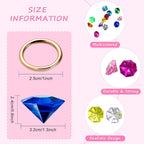 Chalyna 70 Pcs Acrylic Gem Alloy Gold Round Decor Set with Gift Bag for Birthday Party Supplies 7.9 x 11.8 Inch