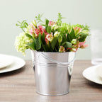 Juvale Galvanized Metal Buckets - 24 Pack, Silver, 4.7 in - Mini Metal Buckets with Handles for Party Decorations & Crafts