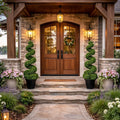 4ft Artificial Boxwood Spiral Tree Set (2 Pieces), Faux Plants Outdoor with Weighted Pot, Artificial Outdoor Plants for Outdoor Walkway & Indoor Decor, Boxwood Topiary, Artificial Trees for Outdoors