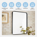 NEWBULIG 22"x30" Black Wall Mirror, Bathroom Mirrors for Over Sink, Matte Metal Framed Vanity Mirror with Tempered Glass, Entryway, Living Room, Bedroom