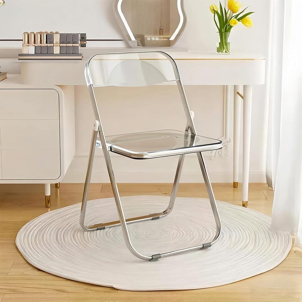 Folding Chair, 12 Pack Acrylic Chair, Clear | Space-saving acrylic folding chair,easy fold & store.Holds up to 300 lbs,comfortable for home,office,parties and daily use.